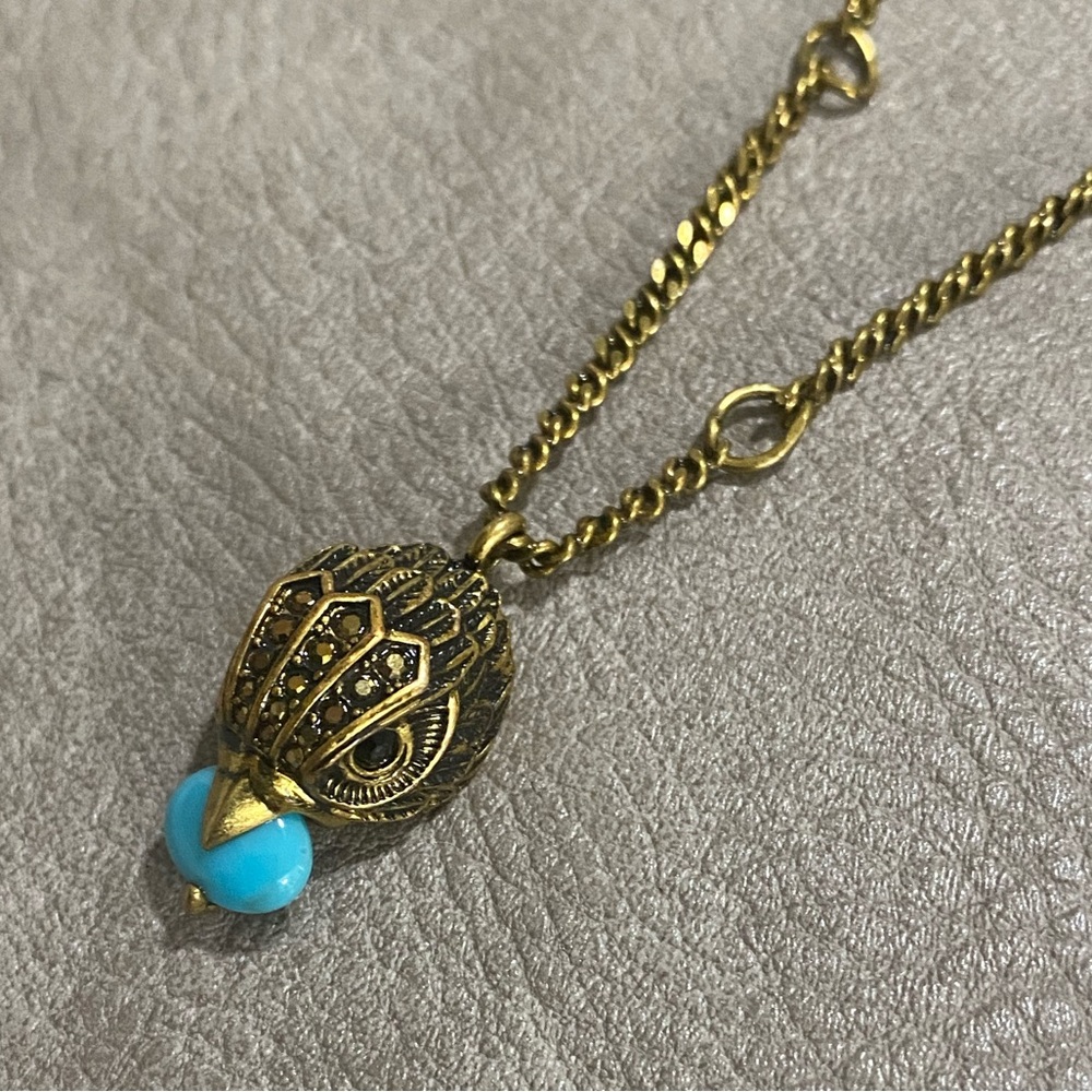 Kurt Geiger London Signature Eagle Pendant Necklace with Turquoise Stone NWOT